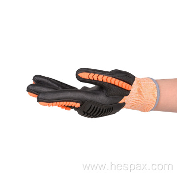 Hespax High Quality Anti-impact TPR Nitrile Safety Gloves